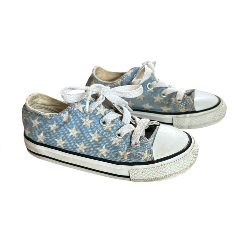 Converse Chuck Taylor All Star Sneakers Light Blue White Stars Toddler Size 8